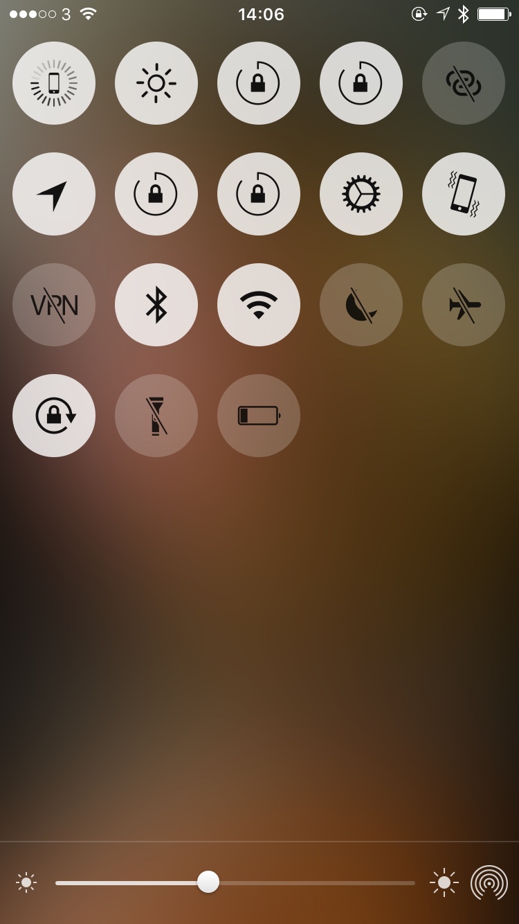 Dark toggles screen